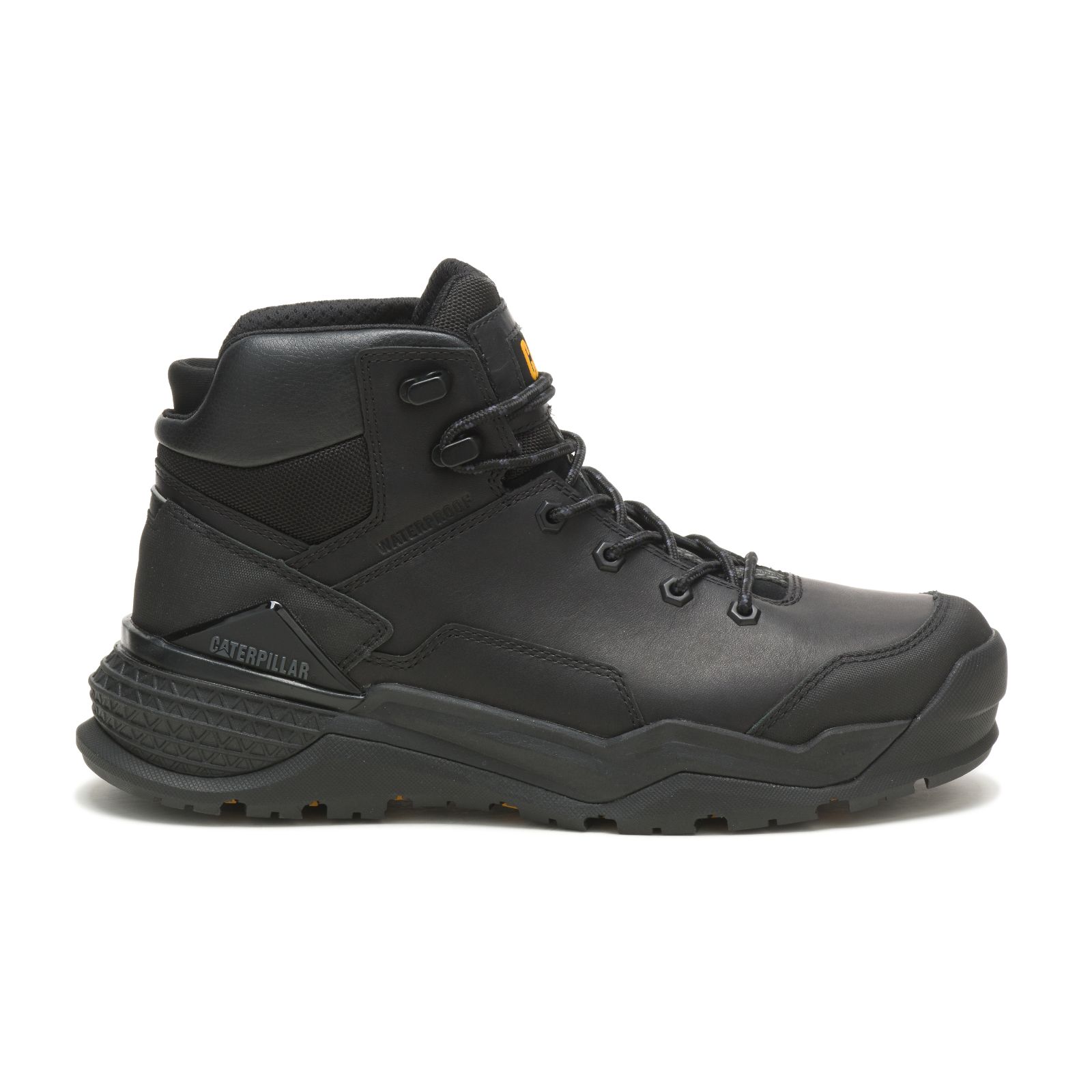 Men's Caterpillar Provoke Mid Waterproof Work Boots Black Ireland OFND92340